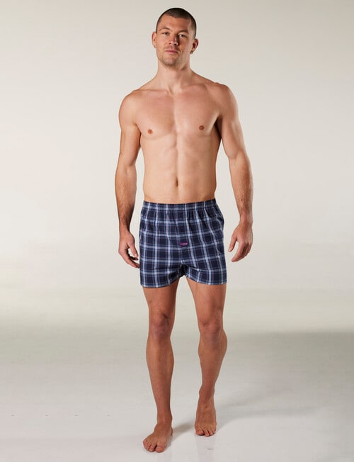 Mitch Dowd Captain Check Stretch Boxer Short, Navy product photo View 04 L