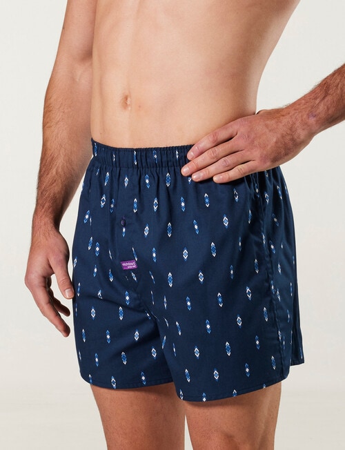 Mitch Dowd Diamond Blue Boxer, 3-Pack, Navy - Underwear
