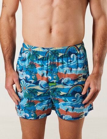 Mitch Dowd Island Wild Bamboo-Blend Boxer Short, Blue product photo