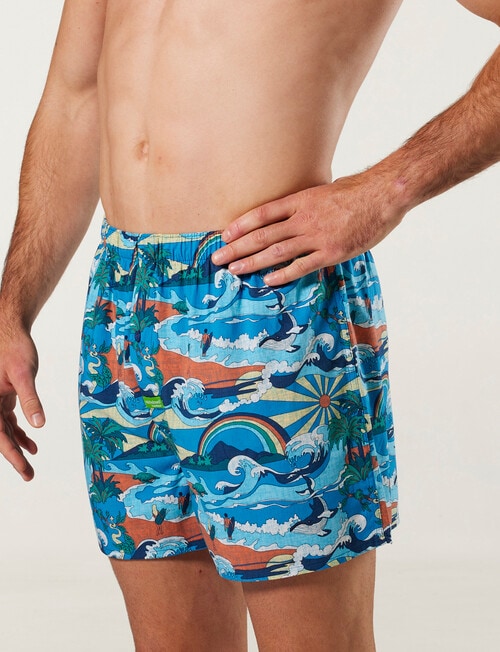 Mitch Dowd Island Wild Bamboo-Blend Boxer Short, Blue product photo View 02 L