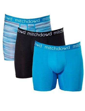 Mitch Dowd Eco Space Stripe Mid Comfort Trunk, 3-Pack Blue & Black product photo