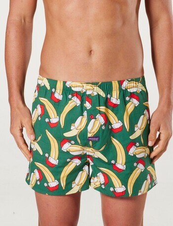 Mitch Dowd Christmas Jolly Banana Boxer Shorts, Green product photo