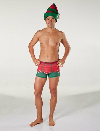 Mitch Dowd Christmas Elf Trunk & Hat, Red & Green product photo