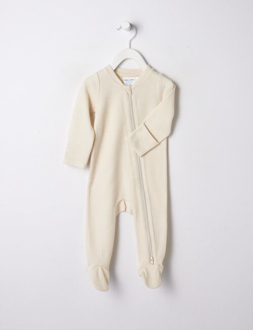 Milly & Milo Merino Blend Sleepsuit, Vanilla product photo