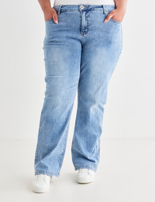 Denim Republic Curve Straight Leg Jean, Light Wash product photo