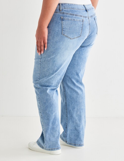 Denim Republic Curve Straight Leg Jean, Light Wash product photo View 02 L
