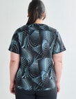 Superfit Curve Everyday Top, Black & Blue Print product photo View 02 S