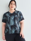 Superfit Curve Everyday Top, Black & Blue Print product photo View 04 S
