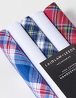 Laidlaw + Leeds Summer Hankies, 5-Pack, Red & Blue product photo View 02 S