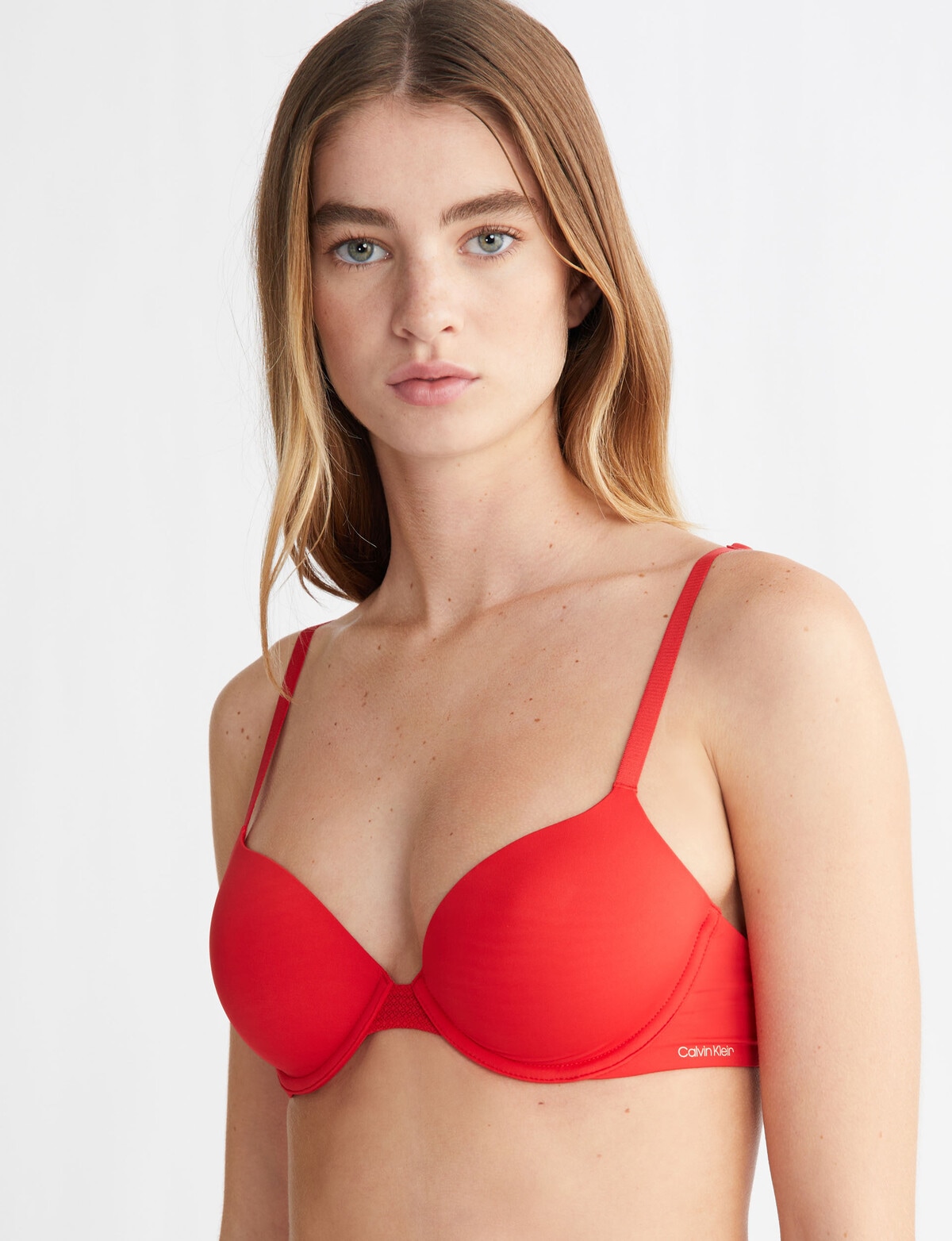 Calvin Klein Perfectly Fit Flex Lightly Lined Demi Bra, Rouge - Bras