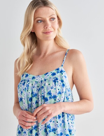 Whistle Sleep Floral Strappy Nightie, Blue product photo