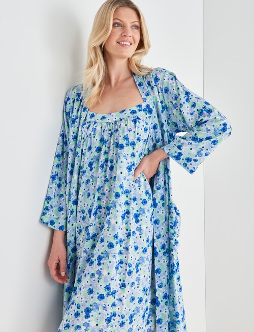 Whistle Sleep Floral Robe, Blue product photo