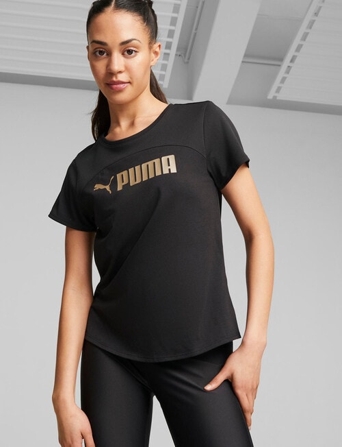 Puma Fit Logo Ultrabreathe Tee, Black Gold product photo View 03 L