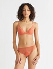 Calvin Klein Floral Lace Lightly Lined Plunge Bra, Mecca Orange, B-D product photo View 03 S