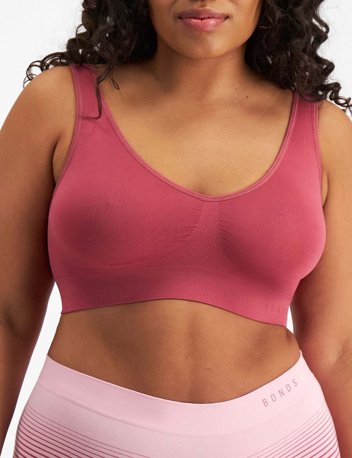 Bonds Women's Comfy Seamless Full Brief - Pink & Red - Size 12