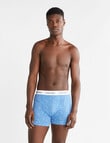 Calvin Klein Engineered Cotton Trunk, 3-Pack, Blue Logo, Black & Light Grey product photo View 04 S
