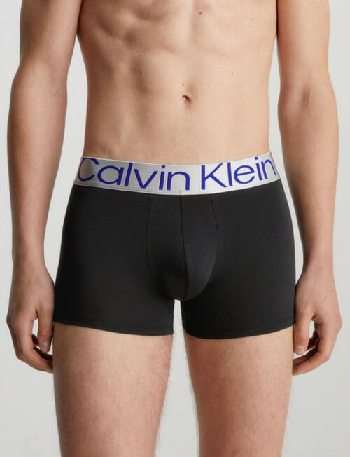 Calvin Klein Reconsidered Cotton Trunks, 3-Pack, Black product photo View 02 L