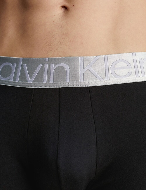 Calvin Klein Reconsidered Cotton Trunks, 3-Pack, Black product photo View 04 L