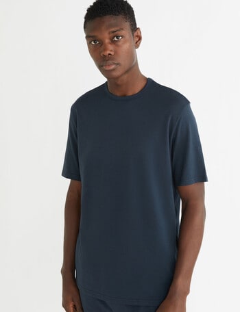Calvin Klein Cotton Stretch Short Sleeve Top, Blueberry product photo