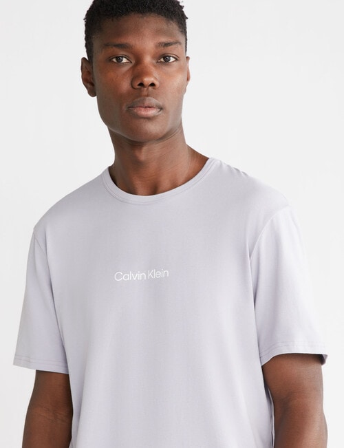 Calvin Klein Short Sleeve Structure Sleep Top, Dapple Grey product photo View 03 L