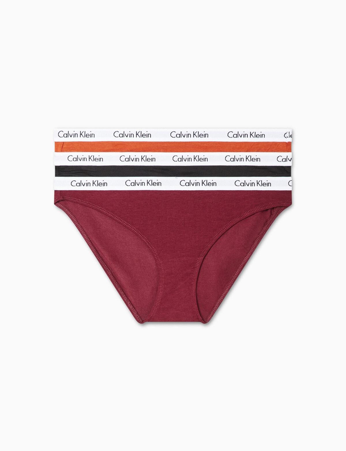 Calvin Klein Carousel Bikini, 3-Pack, Gingerbread, Black & Tawny Port,  XS-XL - Briefs