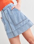 Mineral Luna Denim Skirt, Washed Blue product photo View 04 S