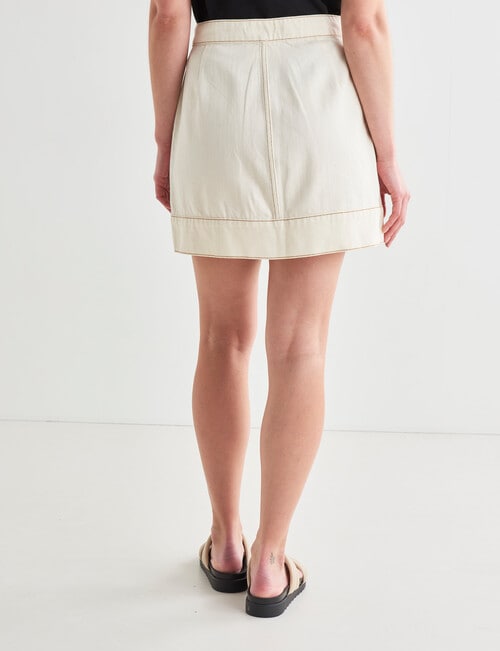 Mineral Luna Denim Skirt, Vintage Ecru product photo View 02 L