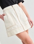 Mineral Luna Denim Skirt, Vintage Ecru product photo View 04 S