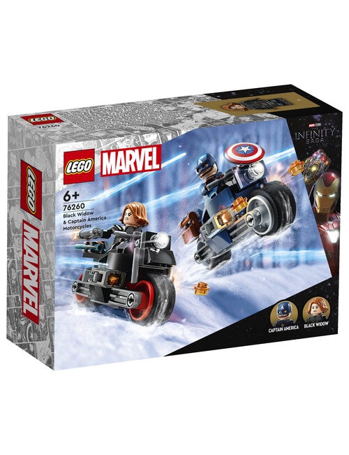 LEGO Superheroes Black Widow & Captain America Motorcycles, 76260 product photo View 02 L