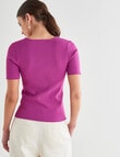 State of play Elly Knitwear Short Sleeve Top, Violet product photo View 02 S