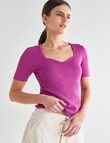 State of play Elly Knitwear Short Sleeve Top, Violet product photo View 03 S