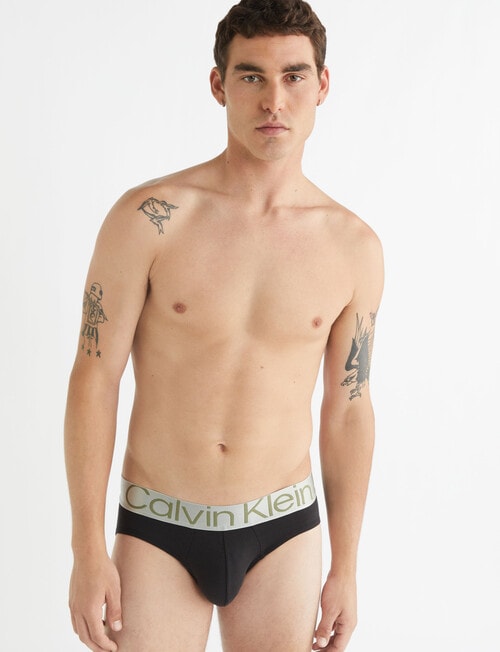 Calvin Klein Reconsidered Cotton Brief, 3-Pack, Black product photo View 02 L