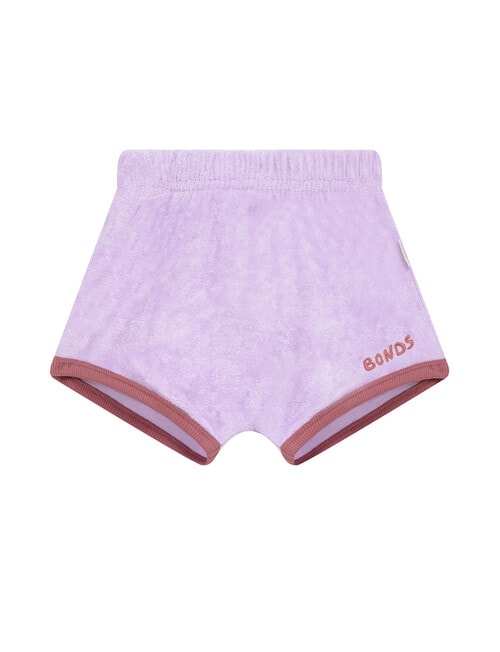 Bonds Mermaid Mist Terry Towel Shorts, Purple product photo