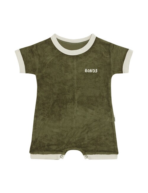 Bonds Jungle Camo Terry Towel Tee Suit, Green Onesies & Bodysuits