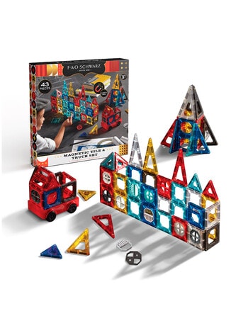 FAO Schwarz Toy Magnetic Tile and Truck Set, 43-Piece product photo