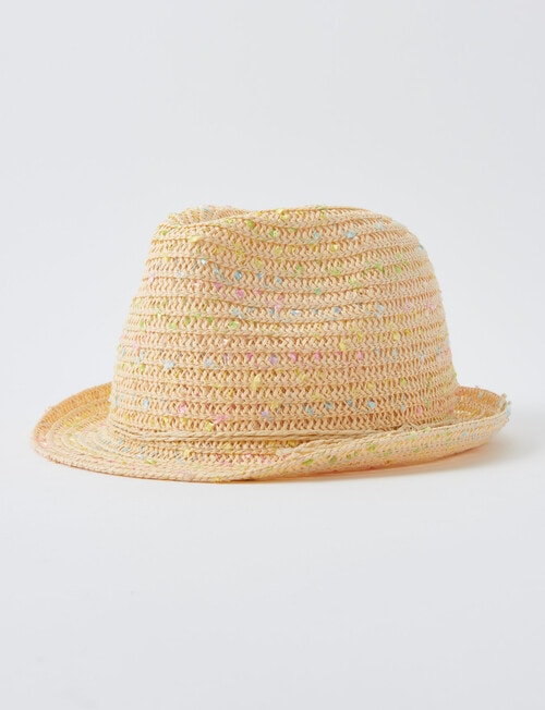 Mac & Ellie Rainbow Straw Trilby, Natural product photo View 02 L