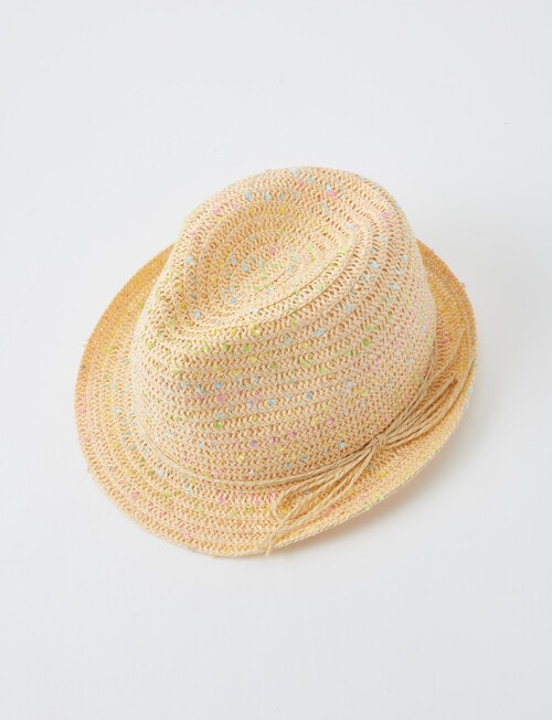 Mac & Ellie Rainbow Straw Trilby, Natural product photo View 03 L