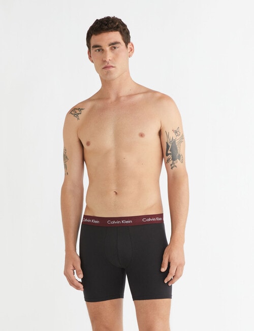 Calvin Klein Engineered Cotton Stretch Boxer Brief, 3-Pack, Black product photo View 02 L