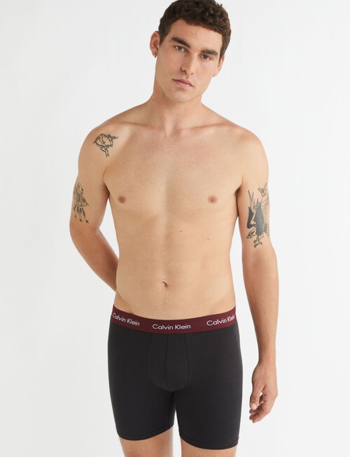 Calvin Klein Engineered Cotton Stretch Boxer Brief, 3-Pack, Black product photo View 04 L