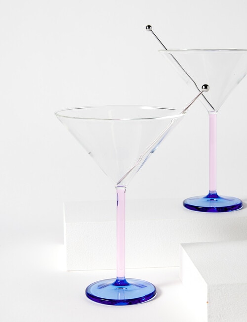 CinCin Lounge Martini & Pick, Pink & Blue, Set of 2 product photo View 03 L