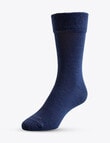 NZ Sock Co. Wellbeing Merino Blend Dress Sock, 2-Pack, Blue Stripe & Navy product photo View 02 S