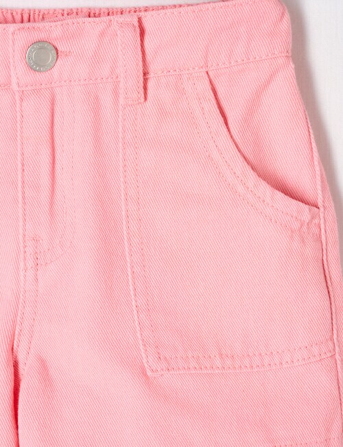 Mac & Ellie Denim Carpenter Short, Coral Pink - Shorts