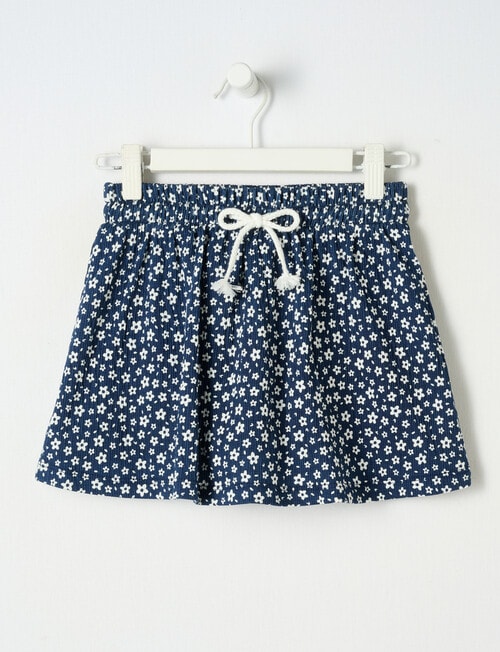 Mac & Ellie Daisy Crinkle Knit Skort, Navy - Skirts