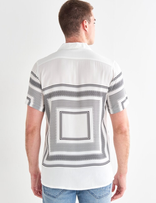 Tarnish Tiles Short Sleeve Shirt, White product photo View 02 L