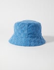 Mac & Ellie Checkerboard Towelling Bucket Hat, Blue, 3-8 product photo View 03 S