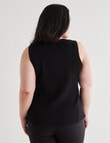 Studio Curve Collection Rib Knit Peplum Top, Black product photo View 02 S