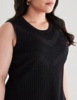 Studio Curve Collection Rib Knit Peplum Top, Black product photo View 05 S