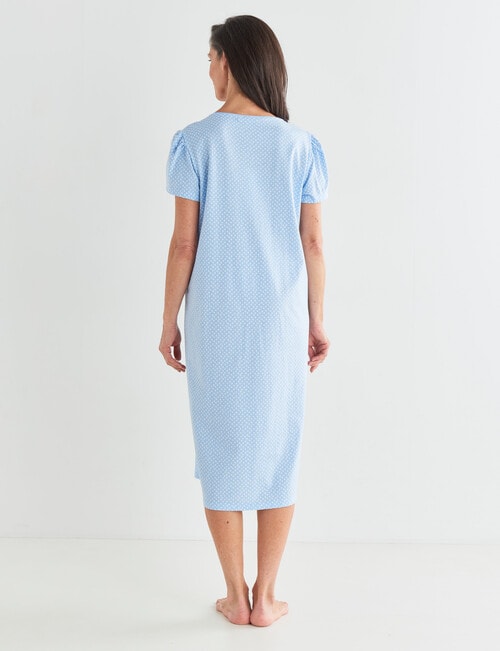 Ruby & Bloom Spot Cap Sleeve Cotton Nightie, Pale Blue, 10-26 product photo View 02 L