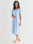 Ruby & Bloom Spot Cap Sleeve Cotton Nightie, Pale Blue, 10-26 product photo View 03 S
