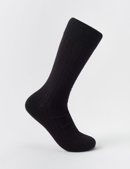 Laidlaw + Leeds Dash Dress Sock, Black & Burgundy product photo
